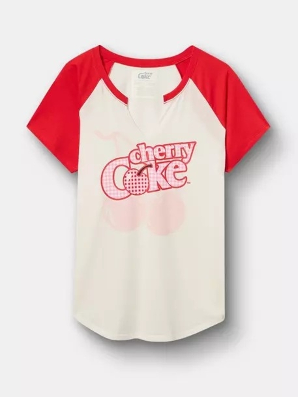 Nwot Torrid 2x Cherry Coke Graphic Raglan Tee - Red & Cream